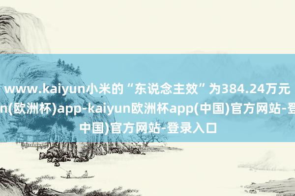 www.kaiyun小米的“东说念主效”为384.24万元-kaiyun(欧洲杯)app-kaiyun欧洲杯app(中国)官方网站-登录入口