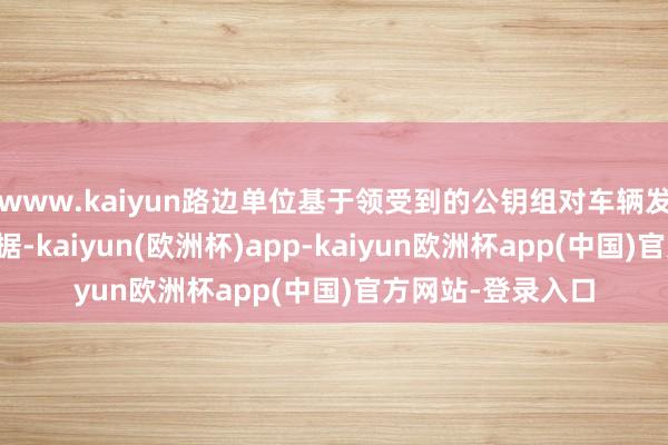 www.kaiyun路边单位基于领受到的公钥组对车辆发送的音信进行考据-kaiyun(欧洲杯)app-kaiyun欧洲杯app(中国)官方网站-登录入口