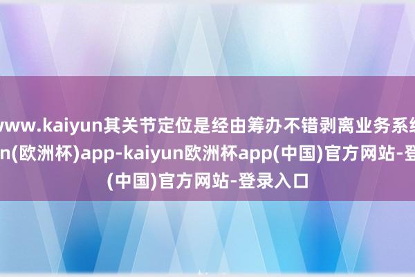 www.kaiyun其关节定位是经由筹办不错剥离业务系统-kaiyun(欧洲杯)app-kaiyun欧洲杯app(中国)官方网站-登录入口